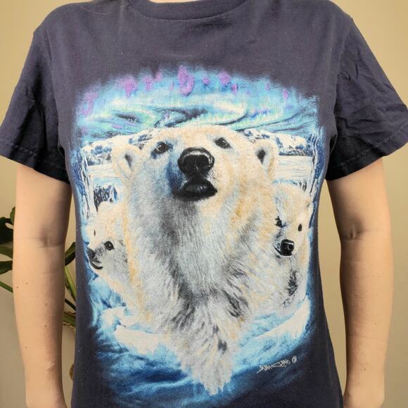 Polar Bear Graphic Tee Navy Small - Picture 3 of 7